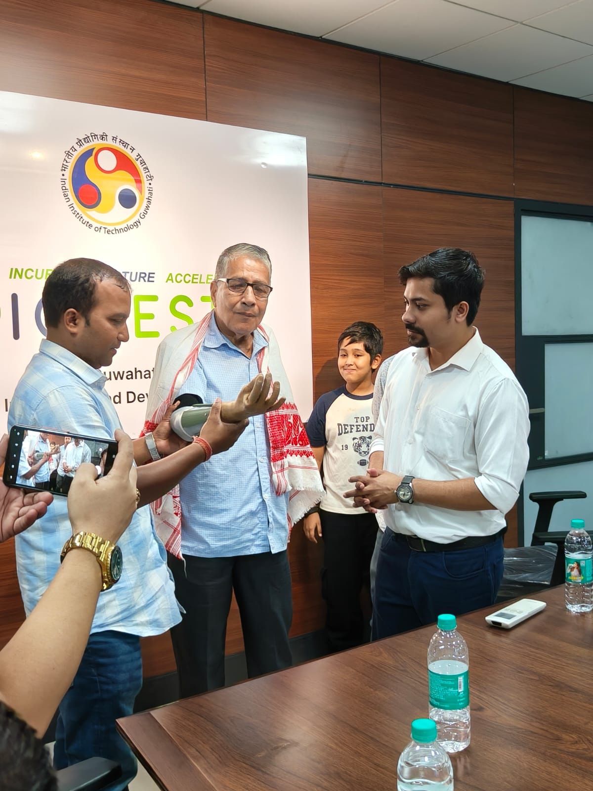 A user receiving the Symbica prosthetic hand at BioNEST, IIT Guwahati
